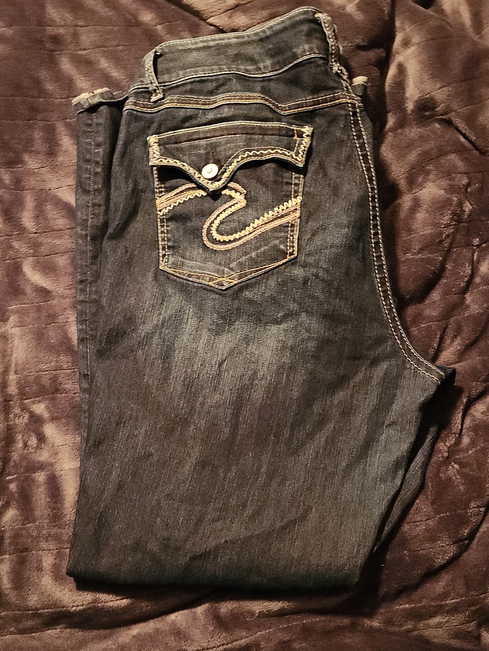 Silver Jeans Dark Indigo Boot Cut with Contrast Stitching